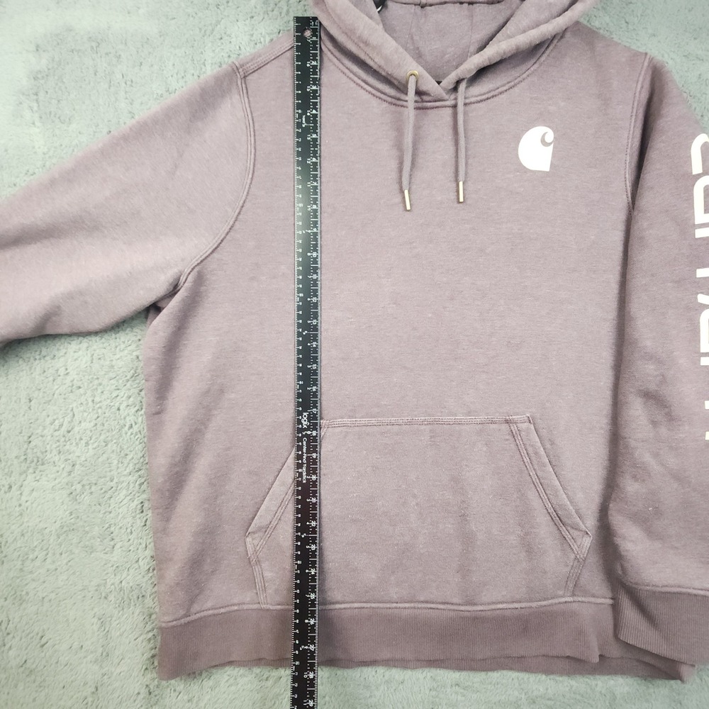 Carhartt Clarksburg Logo Hoodie Sweatshirt Women 2XL Relaxed Fit Purple Gorpcore - Picture 4 of 9